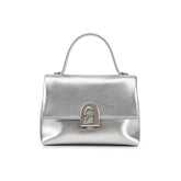 Bolsa Tiracolo Prata Feminina Pequena de Couro Maria