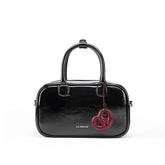 Bolsa Tiracolo Preta Feminina Pequena de Couro Ciabatta