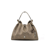 Bolsa Transversal Feminina Média de Couro Marrom Brioche