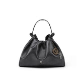 Bolsa Transversal Feminina Média de Couro Preta Brioche