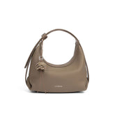 Bolsa Transversal Marrom Acinzentado Feminina Pequena de Couro Margarida