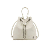 Mochila Feminina Bege Pequena Couro Marceline