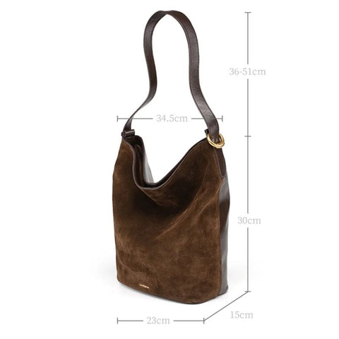 Bolsa Shopping Grande de Couro Feminina Marrom Agata