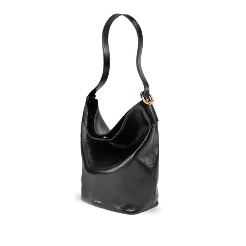 Bolsa Shopping Grande de Couro Feminina Preta Agata