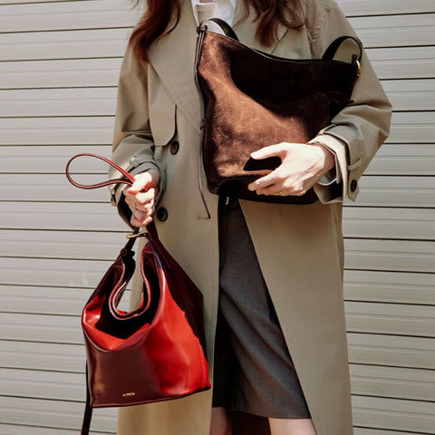 Bolsa Shopping Grande de Couro Feminina Vinho Agata