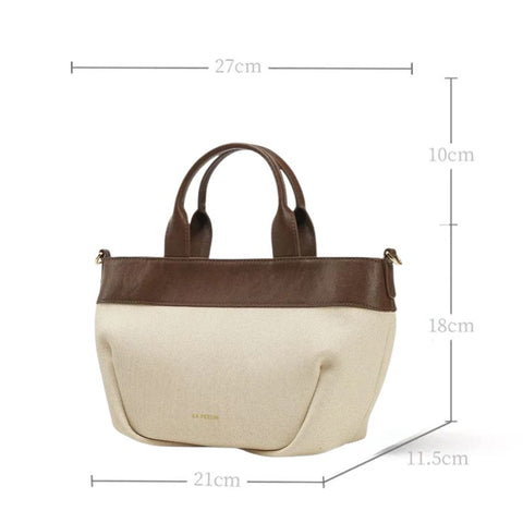 Bolsa Tiracolo Feminina Pequena de Couro Bege Croissant