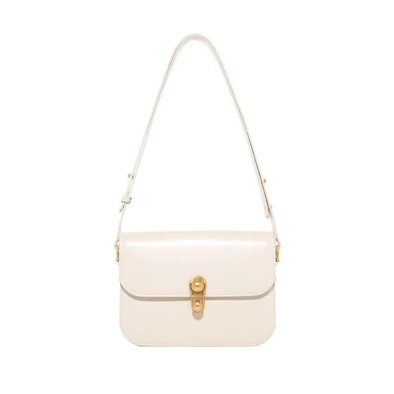 Bolsa Tiracolo Feminina Pequena de Couro Branca Anarri