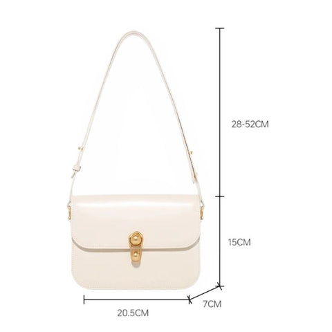 Bolsa Tiracolo Feminina Pequena de Couro Branca Anarri