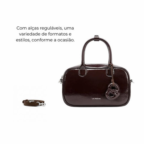 Bolsa Tiracolo Feminina Pequena de Couro Chocolate Ciabatta