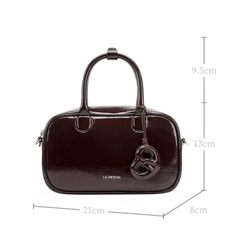 Bolsa Tiracolo Feminina Pequena de Couro Chocolate Ciabatta