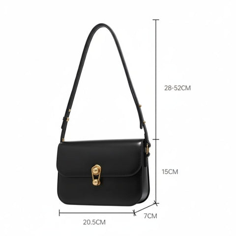 Bolsa Tiracolo Feminina Pequena de Couro Preta Anarri