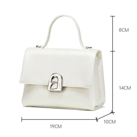 Bolsa Tiracolo Off White Feminina Pequena de Couro Maria