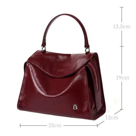 Bolsa Transversal Feminina Média de Couro Vinho Gabi