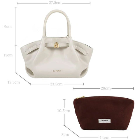 Bolsa Transversal Feminina Pequena de Couro Bege Xica